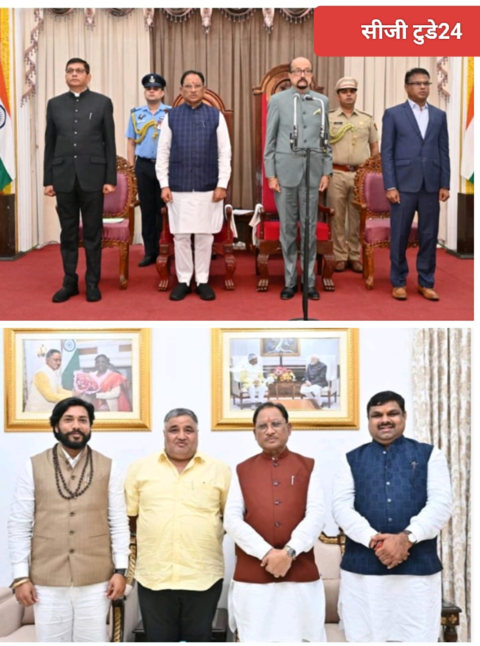 राजभवन में गरिमामय समारोह के बीच राज्यपाल ने तीन नए मंत्रियों को दिलाई शपथ, सीएम विष्णुदेव साय और वरिष्ठ नेता रहे मौजूद- जानें किन्हे मिला क्या विभाग 